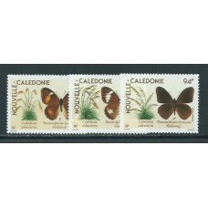 Nueva Caledonia - Correo Yvert 590+A265/6 ** Mnh Fauna. Mariposas