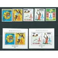 Senegal - Correo Yvert 542/6+Hb 22/23 ** Mnh  Olimpidas de Moscu