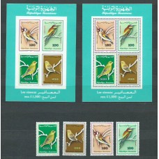 Tunez - Correo Yvert 1182/5+H.25/25a ** Mnh  Fauna aves