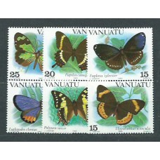 Vanuatu - Correo Yvert 666/71 ** Mnh  Fauna mariposas