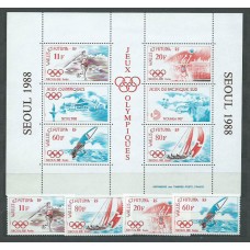 Wallis y Futuna - Correo Yvert 378/81+H.3 ** Mnh Deportes. Olimpiadas de Seoul