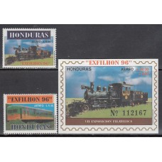 Honduras - Aereo 1996 Yvert 866/7 + H 51 ** Mnh Trenes