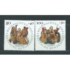 Alemania Federal Correo 1993 Yvert 1539/40 ** Mnh Navidad