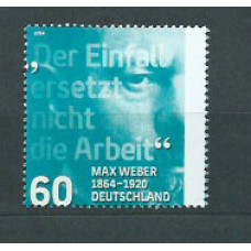 Alemania Federal Correo 2014 Yvert 2888 ** Mnh 150º Anº Natalicio Max Weber