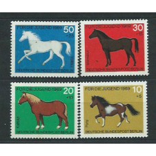 Alemania Federal Correo 1969 Yvert 441/4 ** Mnh Caballos