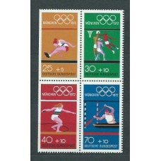 Alemania Federal Correo 1972 Yvert 586/9 procede del carnet ** Mnh Juegos Olimpicos de Munich