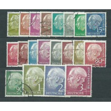 Alemania Federal Correo 1953 Yvert 62A/72B usado