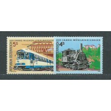 Austria - Correo 1988 Yvert 1745/6 ** Mnh Trenes