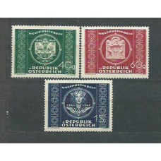 Austria - Correo 1949 Yvert 779/81 usado UPU