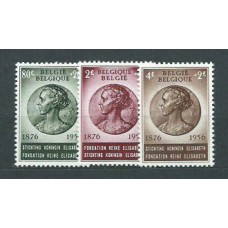 Belgica - Correo 1956 Yvert 991/3 * Mh Reina Elisabeth