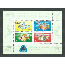 Brasil - Hojas 1969 Yvert 23 ** Mnh Fauna. Peces