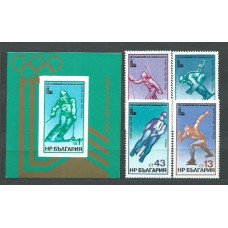 Bulgaria - Correo 1979 Yvert 2500/3+H.89 ** Mnh Olimpiadas Lake Placid