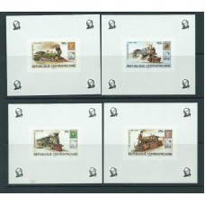 Centroafrica - Correo Yvert 400/3 4 hojitas sin dentar ** Mnh  Trenes