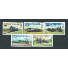 Centroafrica - Correo Yvert 620/4 Sin dentar ** Mnh  Trenes