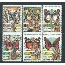 Centroafrica - Correo Yvert 835/40 ** Mnh  Fauna mariposas