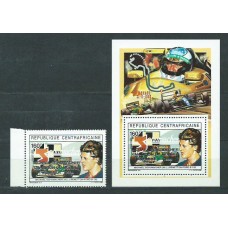 Centroafrica - Correo Yvert 858+Hojita ** Mnh  Deportes automovilismo