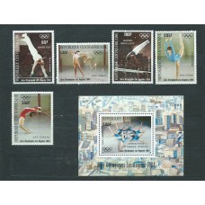 Centroafrica - Aereo Yvert 298/302+H.70 ** Mnh  Olimpiadas de los Angeles