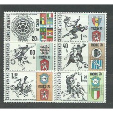 Checoslovaquia - Correo 1970 Yvert 1802/7 ** Mnh Deportes fútbol