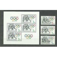 Checoslovaquia - Correo 1984 Yvert 2570/2+H.62 ** Mnh Olimpiadas de Sarajevo