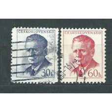 Checoslovaquia - Correo 1959 Yvert 992/3 usado  Presidente Novotny