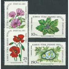 Chipre Turco - Correo Yvert  90/3 ** Mnh Flores