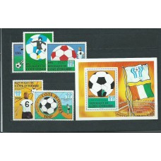 Costa de Marfil - Correo Yvert 458/62+Hb 12 ** Mnh  Deportes fútbol