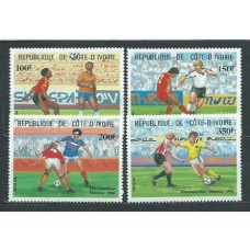 Costa de Marfil - Correo Yvert 721/4 ** Mnh  Deportes fútbol