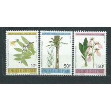 Costa de Marfil - Correo Yvert 907/9 ** Mnh  Flores