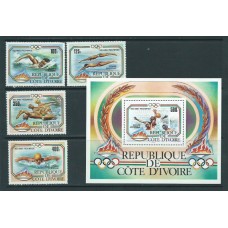 Costa de Marfil - Aereo Yvert 82/5+H.25 ** Mnh  Deportes