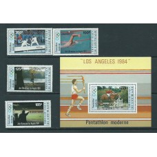 Costa de Marfil - Aereo Yvert 86/9+Hojita 26 ** Mnh  Olimpiadas de los Angeles