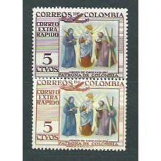 Colombia - Aereo 1955 Yvert 268/8A ** Mnh Religión