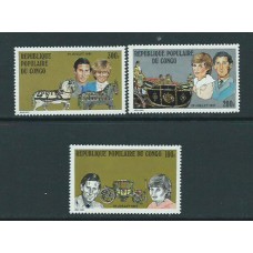 Congo Frances - Correo 1981 Yvert 637/9 ** Mnh  Boda real