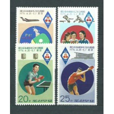 Corea del Norte - Correo 1976 Yvert 1364/7 ** Mnh  Deportes tenis mesa