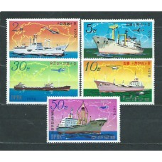 Corea del Norte - Correo 1978 Yvert 1490/3+Av 8 ** Mnh  Barcos