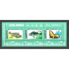 Corea del Norte - Correo 1979 Yvert 1563AB+Av 12A ** Mnh  Fauna