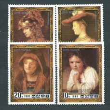 Corea del Norte - Correo 1981 Yvert 1677/80 ** Mnh  Pinturas Rembrandt