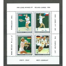 Corea del Norte - Correo 1986 Yvert 1824+Av 16 ** Mnh Deportes tenis