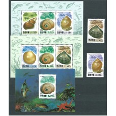 Corea del Norte - Correo 1994 Yvert 2503/4+Hb 172/4 ** Mnh  Fauna conchas