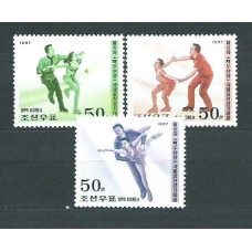 Corea del Norte - Correo 1997 Yvert 2688/90 ** Mnh Deportes patinaje