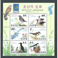 Corea del Norte - Correo 2001 Yvert 3092/97 ** Mnh  Fauna aves