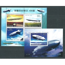 Corea del Norte - Hojas 2002 Yvert 411/2 ** Mnh Zeppelin