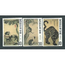 Corea del Sur - Correo 1970 Yvert 611/3 Sin dentar * Mh  Pinturas