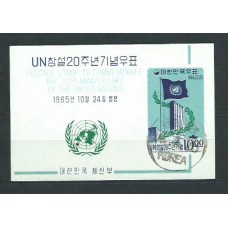 Corea del Sur - Hojas 1965 Yvert 101 usado  ONU