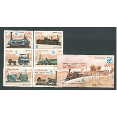 Cuba - Correo 1986 Yvert 2694/9+H.94 ** Mnh Trenes