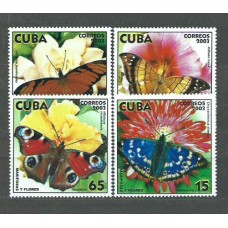 Cuba - Correo 2003 Yvert 4107/10 ** Mnh Fauna mariposas y flores