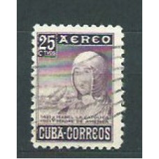 Cuba - Aereo 1952 Yvert 49 usado Isabel la Católica