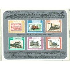 Cuba - Hojas 1987 Yvert 101 ** Mnh Trenes