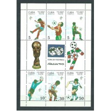 Cuba - Hojas 1990 Yvert 116 ** Mnh Deportes fútbol