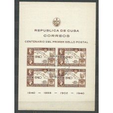 Cuba - Hojas 1940 Yvert 2 usado Centenario del 1º sello