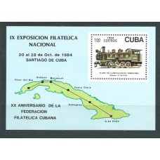 Cuba - Hojas 1984 Yvert 86 ** Mnh Trenes